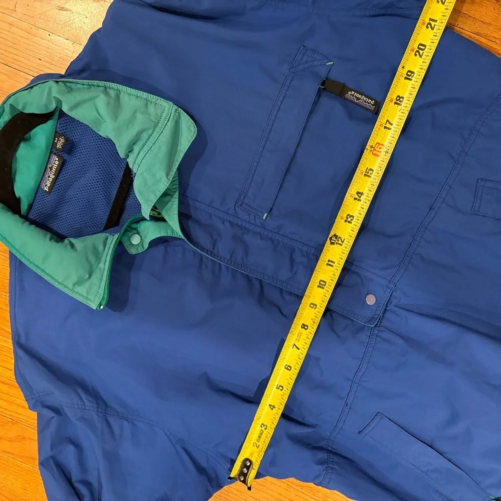 Vintage 90s Patagonia Nylon Blue 1/2 Snap Zip Windbreaker Colorblock Jacket